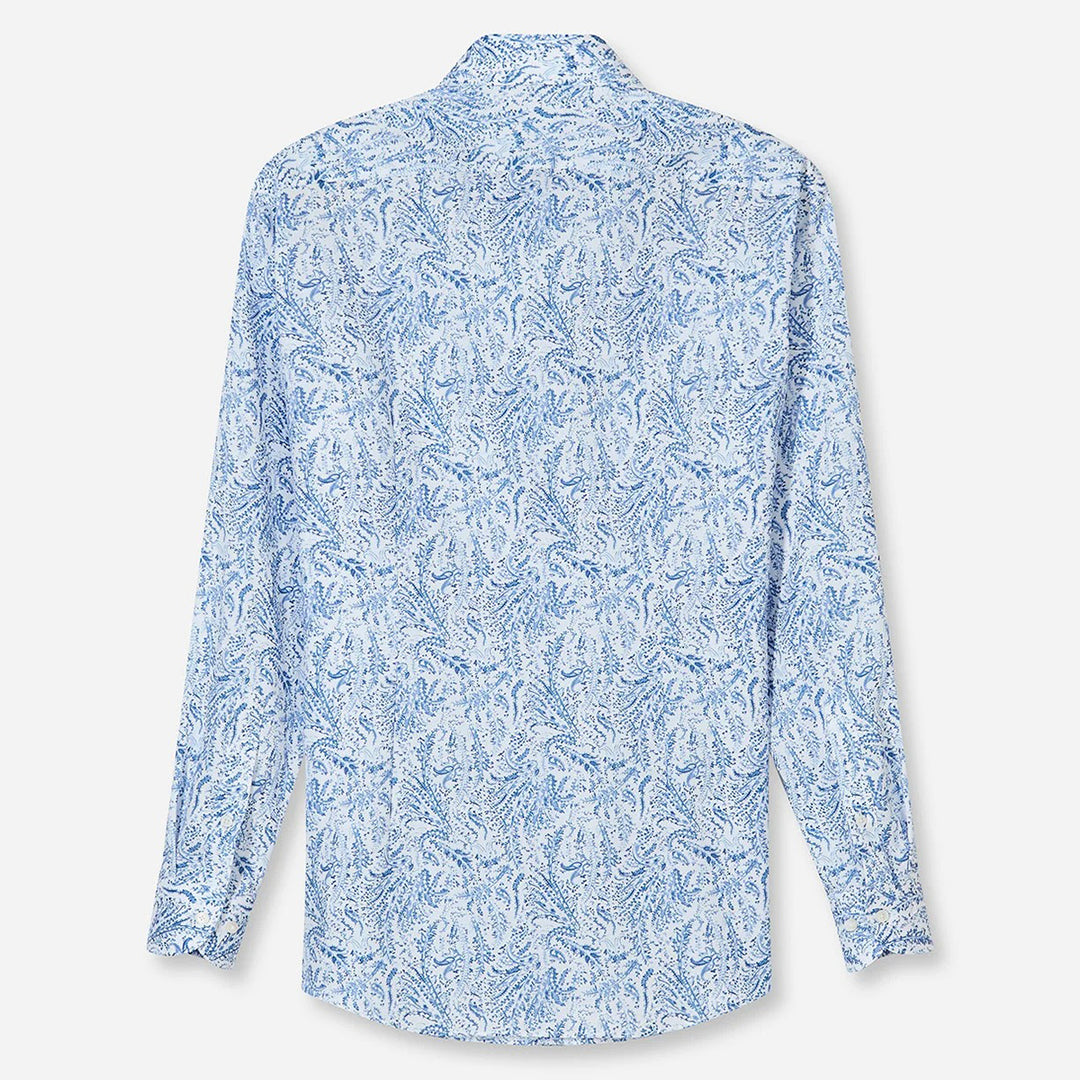 Olymp Luxor Blue Print long sleeve shirt at BAKS