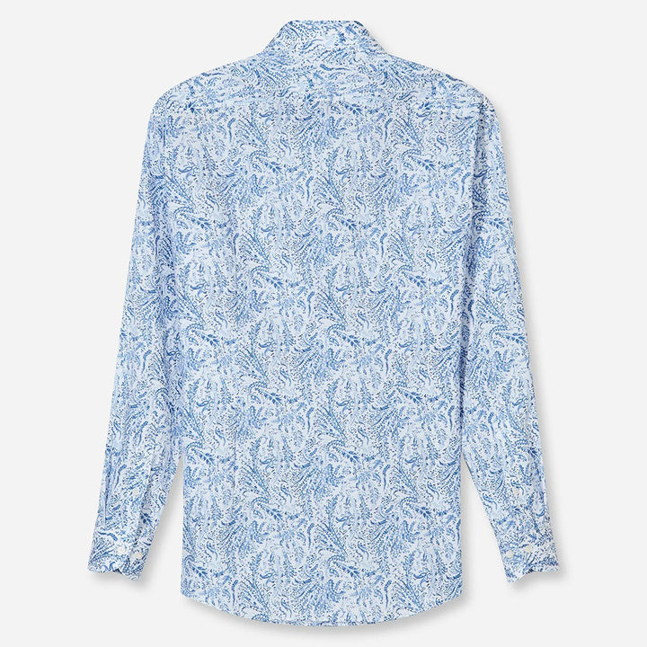 Olymp Luxor Blue Print long sleeve shirt at BAKS