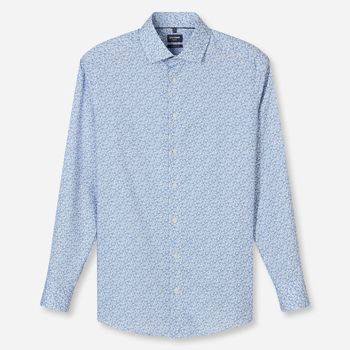 Olymp Luxor Blue Print long sleeve shirt at BAKS