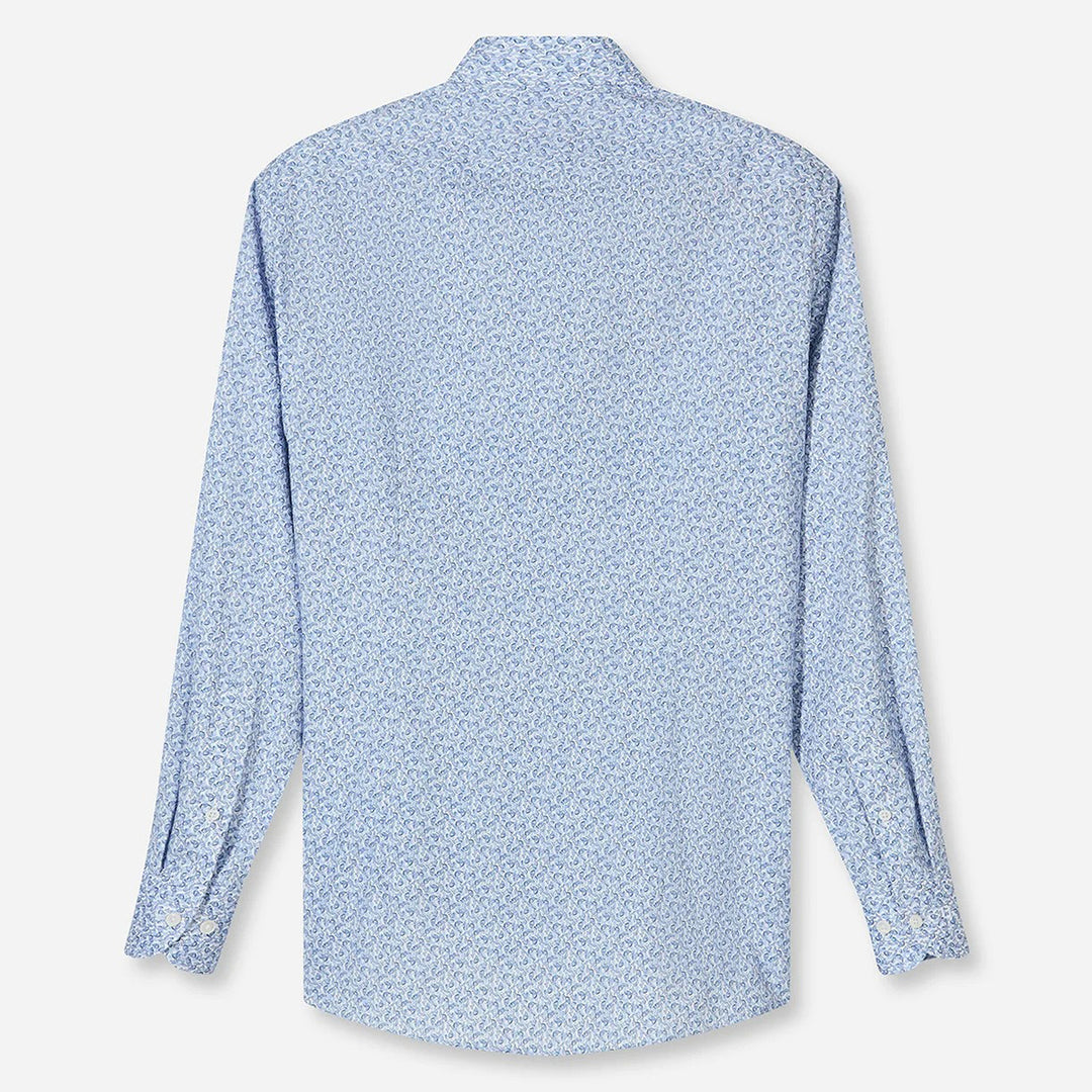 Olymp Luxor Blue Print long sleeve shirt at BAKS