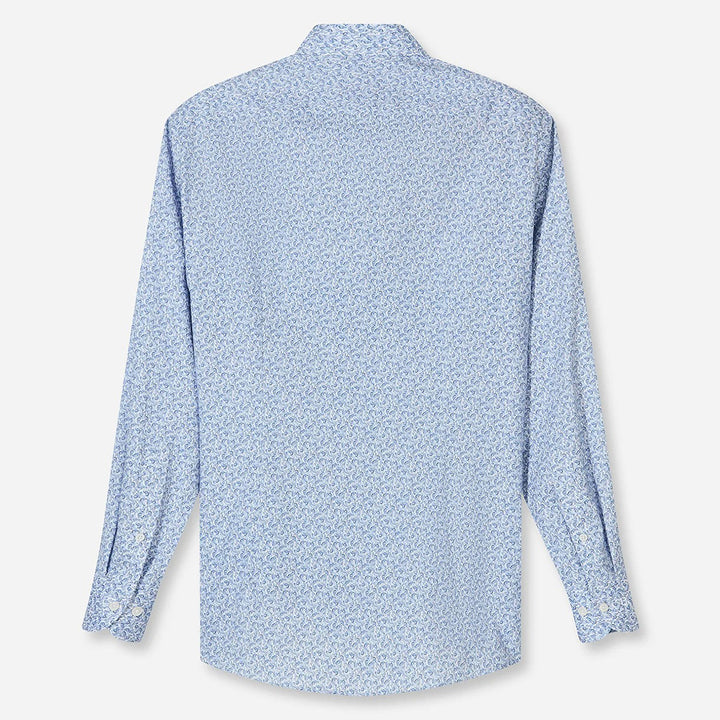 Olymp Luxor Blue Print long sleeve shirt at BAKS