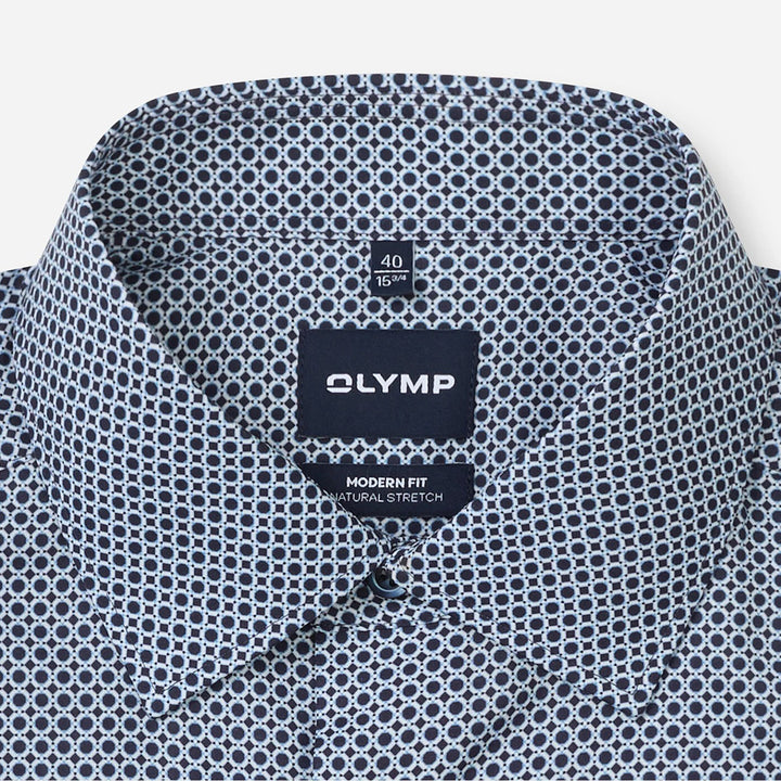 Olymp Luxor Blue Print shirt at BAKS