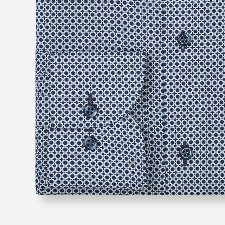 Olymp Luxor Blue Print shirt at BAKS