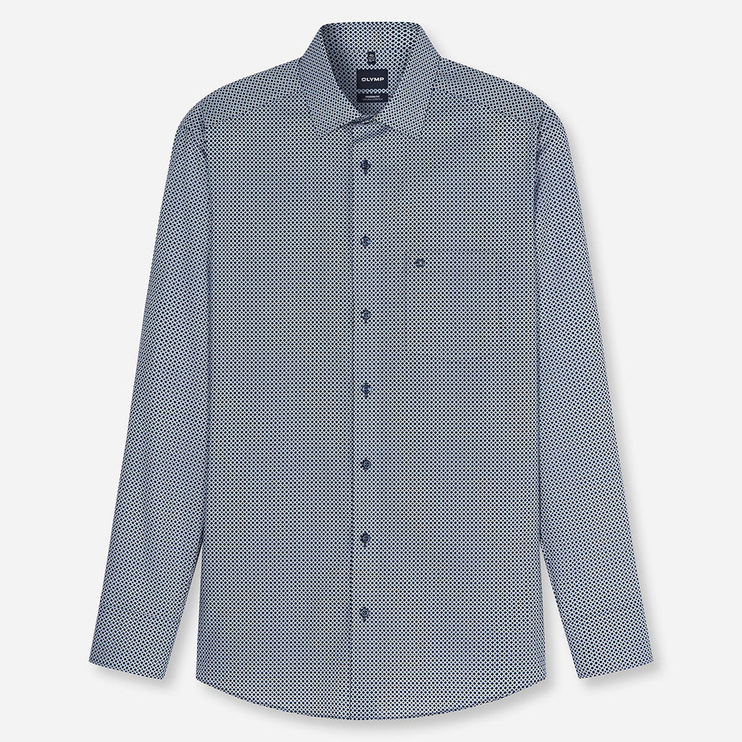 Olymp Luxor Blue Print shirt at BAKS