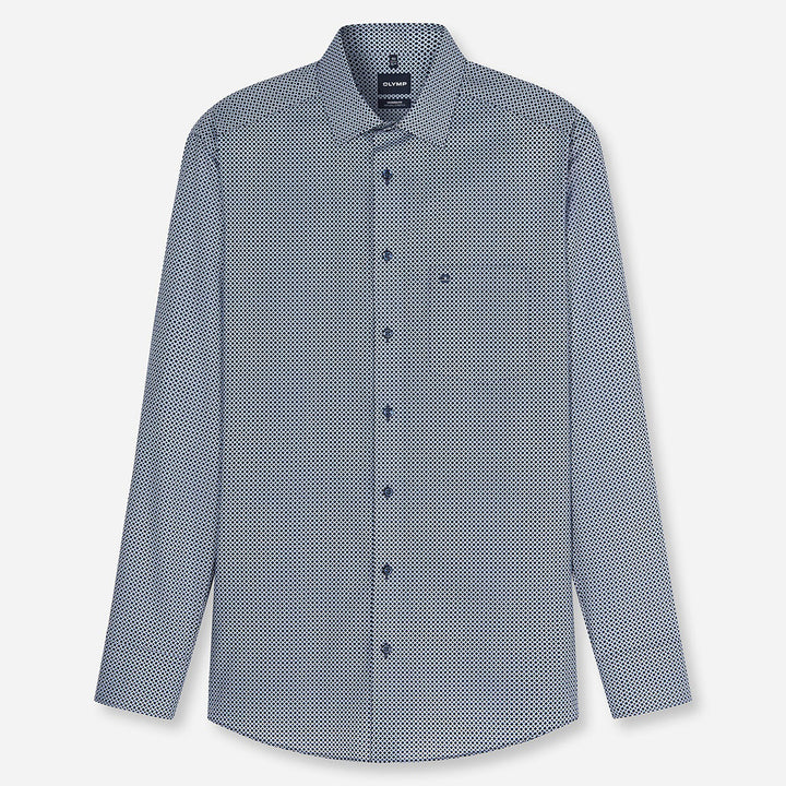 Olymp Luxor Blue Print shirt at BAKS