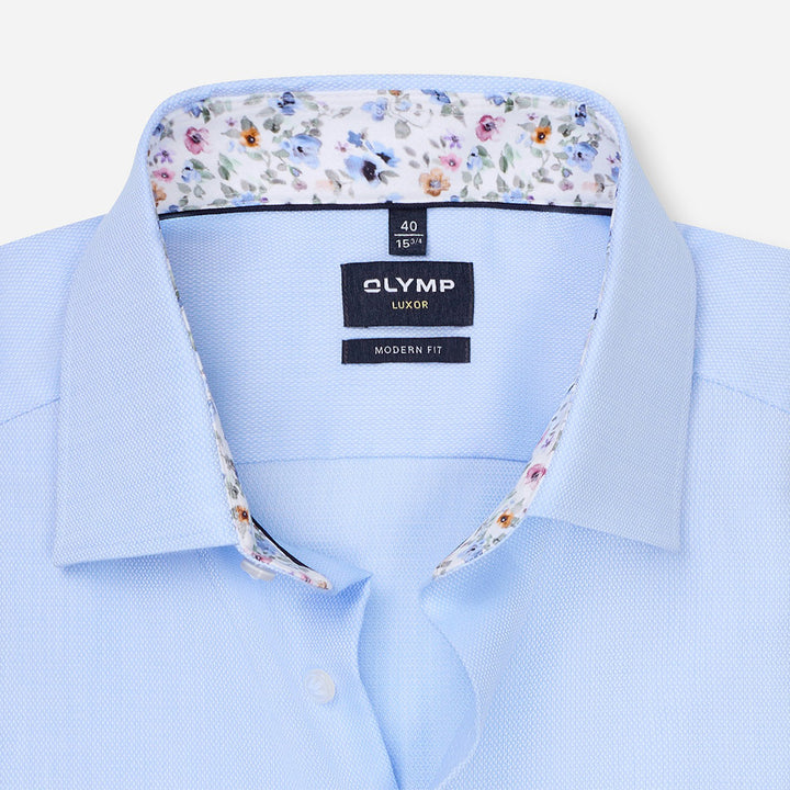 Olymp Luxor Light Blue long sleeve shirt at BAKS