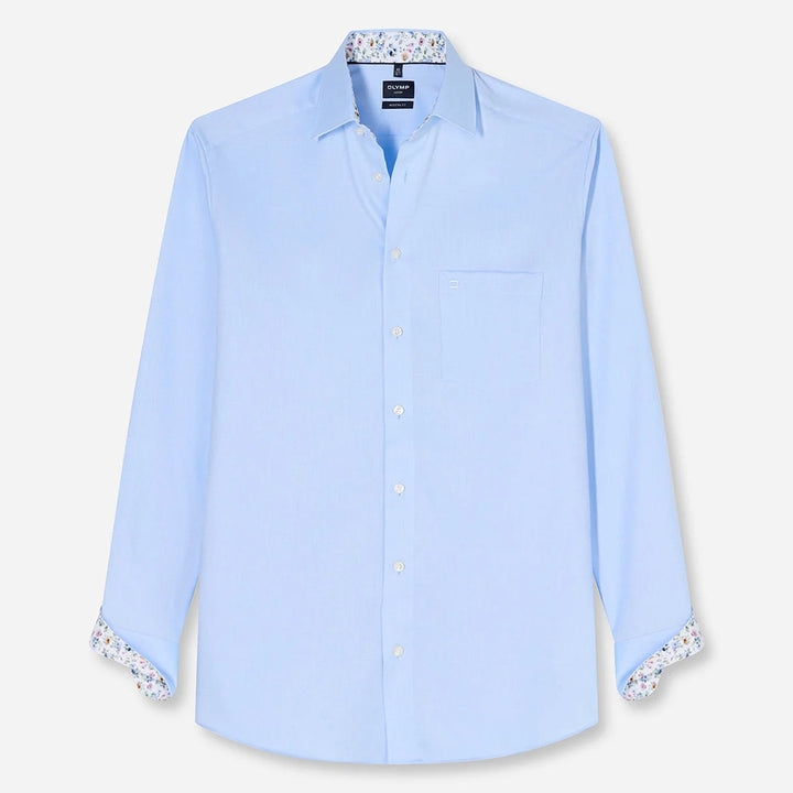 Olymp Luxor Light Blue long sleeve shirt at BAKS