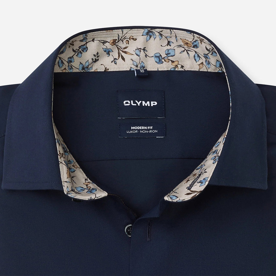 Olymp Luxor Marine Blue long sleeve shirt at BAKS