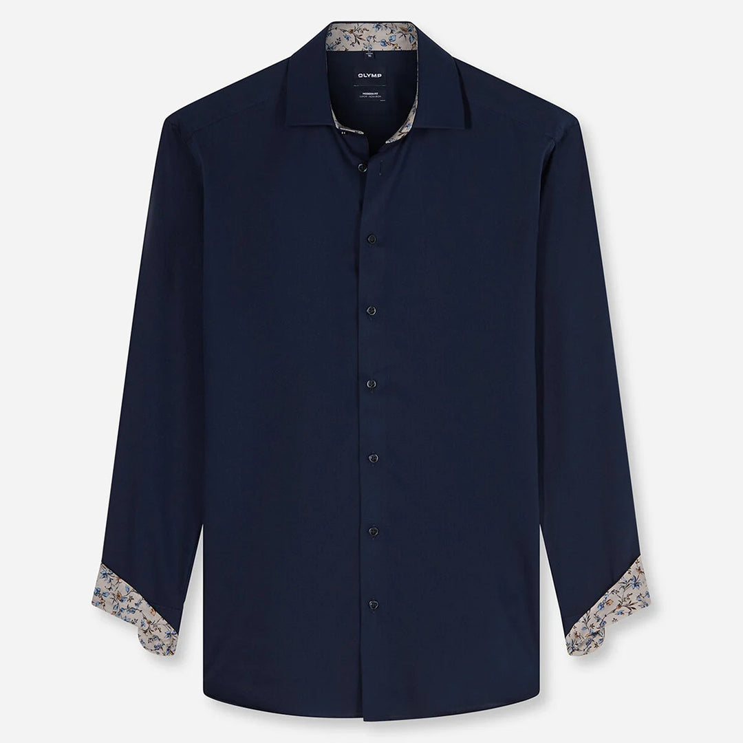 Olymp Luxor Marine Blue long sleeve shirt at BAKS