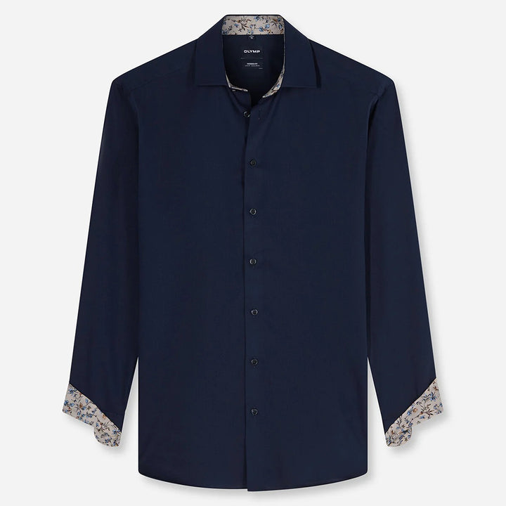 Olymp Luxor Marine Blue long sleeve shirt at BAKS