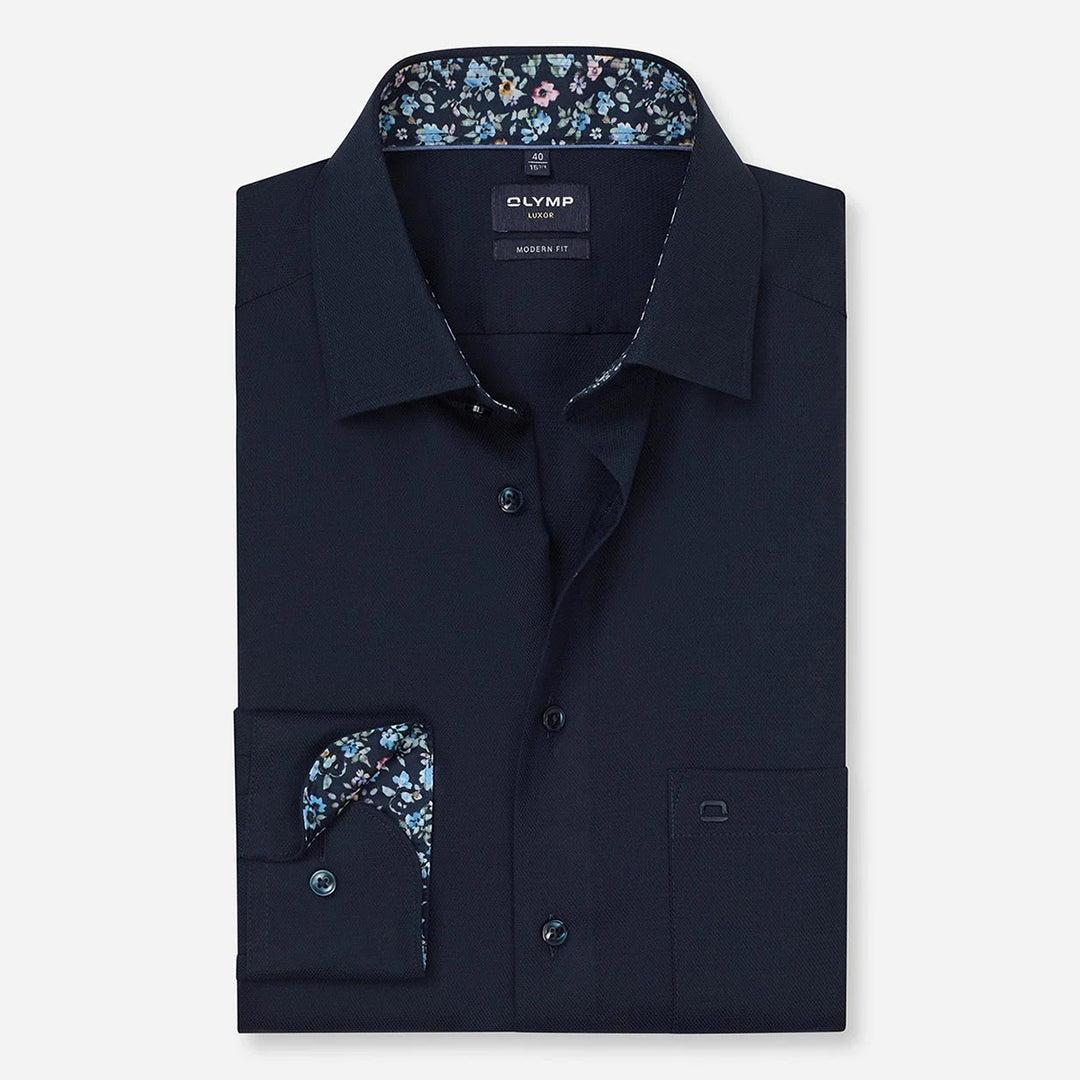 Olymp Luxor Navy long sleeve shirt at BAKS