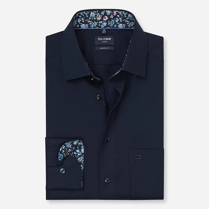 Olymp Luxor Navy long sleeve shirt at BAKS