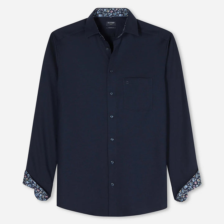 Olymp Luxor Navy long sleeve shirt at BAKS
