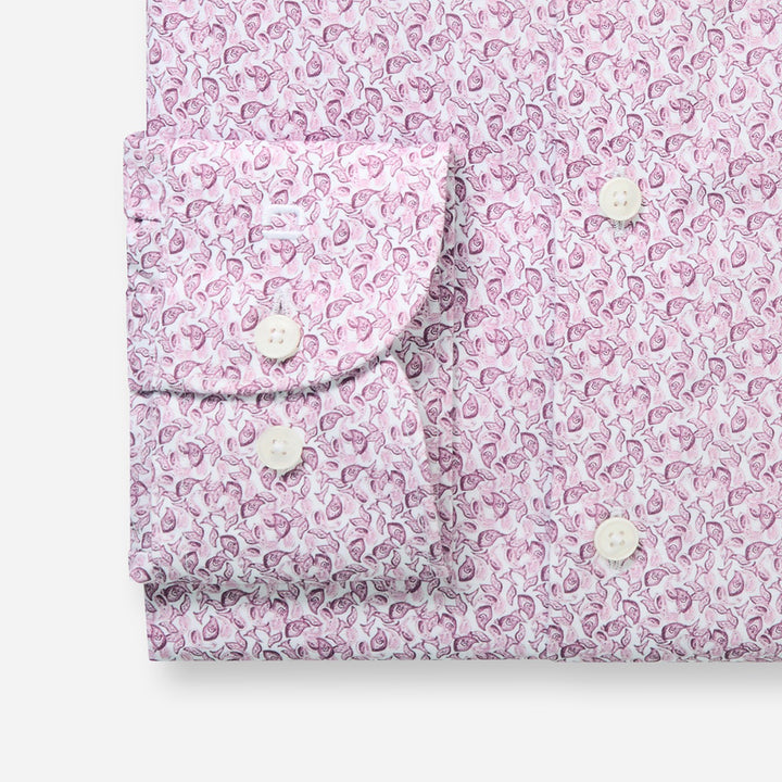 Olymp Luxor Pink Print long sleeve shirt at BAKS