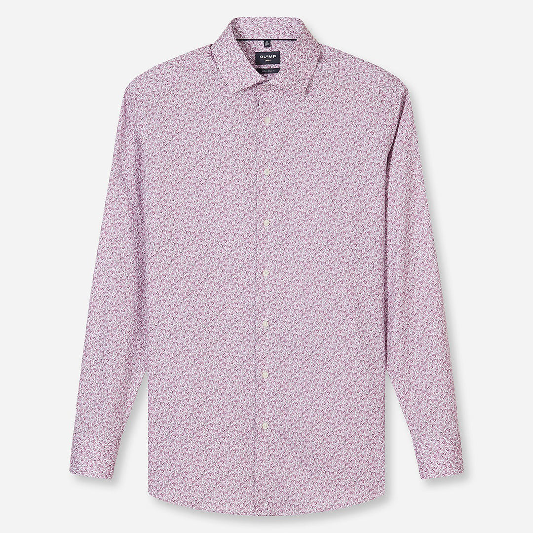 Olymp Luxor Pink Print long sleeve shirt at BAKS