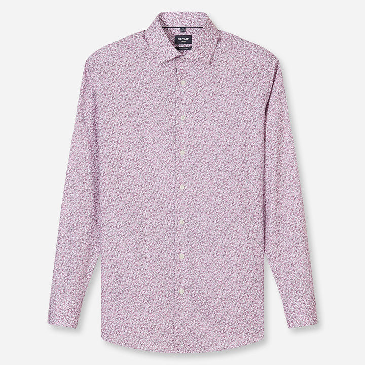 Olymp Luxor Pink Print long sleeve shirt at BAKS