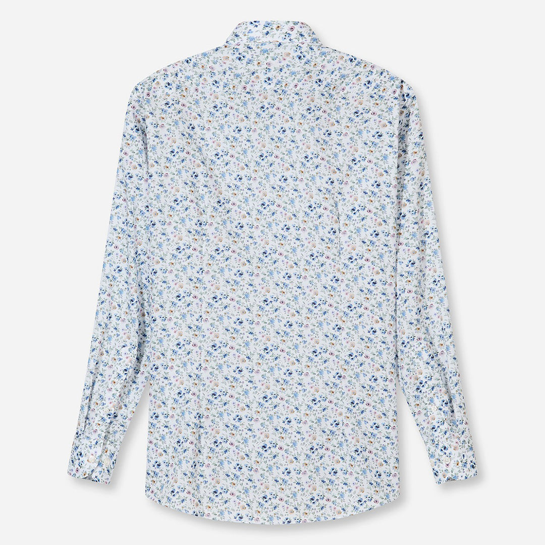 Olymp Luxor White Floral long sleeve shirt at BAKS