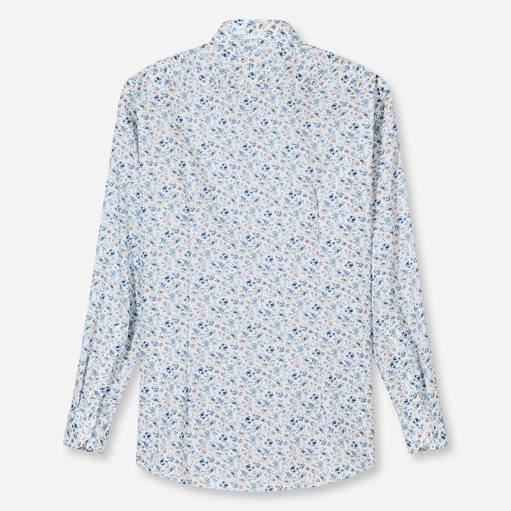Olymp Luxor White Floral long sleeve shirt at BAKS