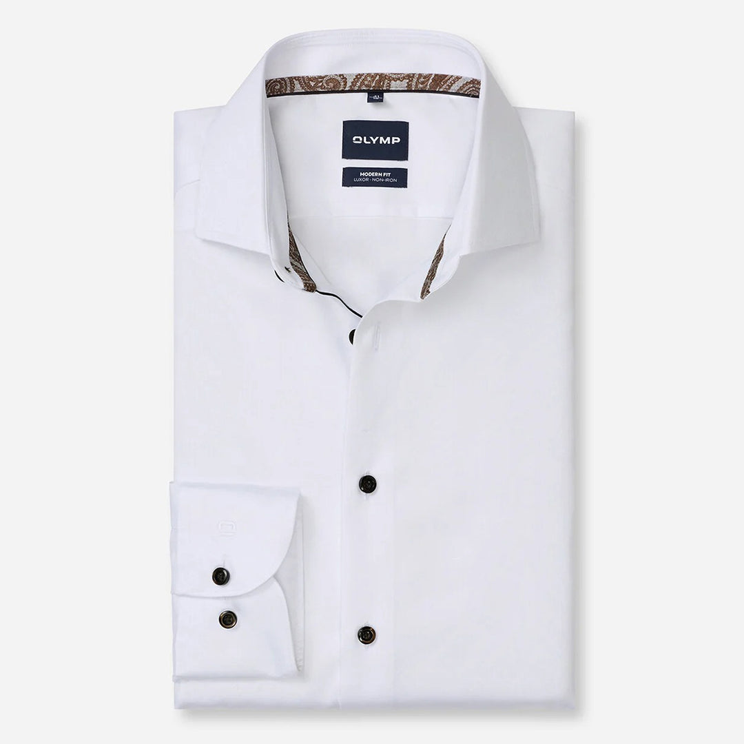 Olymp Luxor White long sleeve shirt at BAKS
