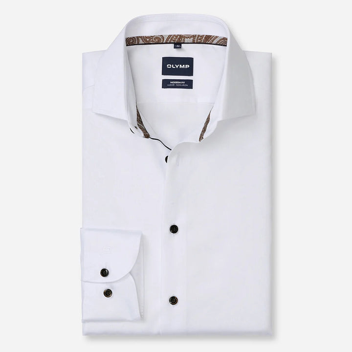 Olymp Luxor White long sleeve shirt at BAKS