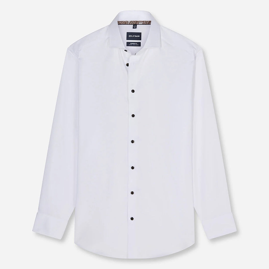 Olymp Luxor White long sleeve shirt at BAKS