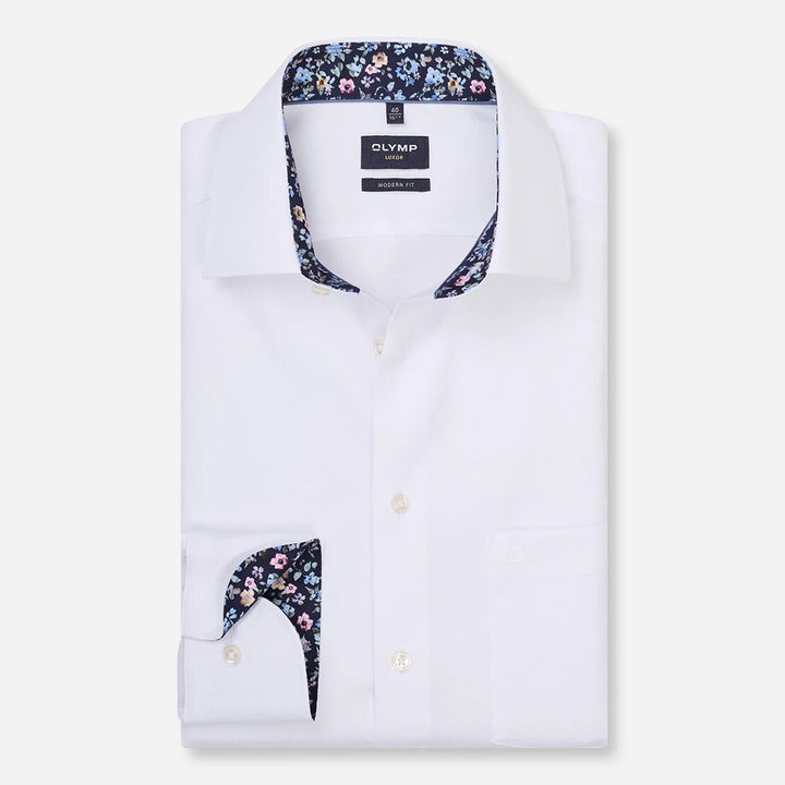 Olymp Luxor White long sleeve shirt at BAKS