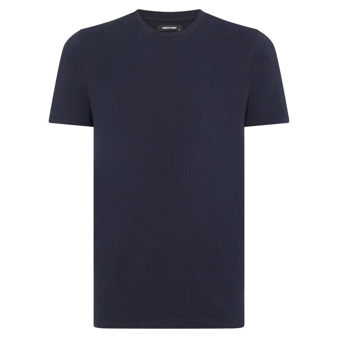 Remus Uomo 123-53121-78 Navy Crew Neck Short Sleeve T-Shirt - Baks Menswear