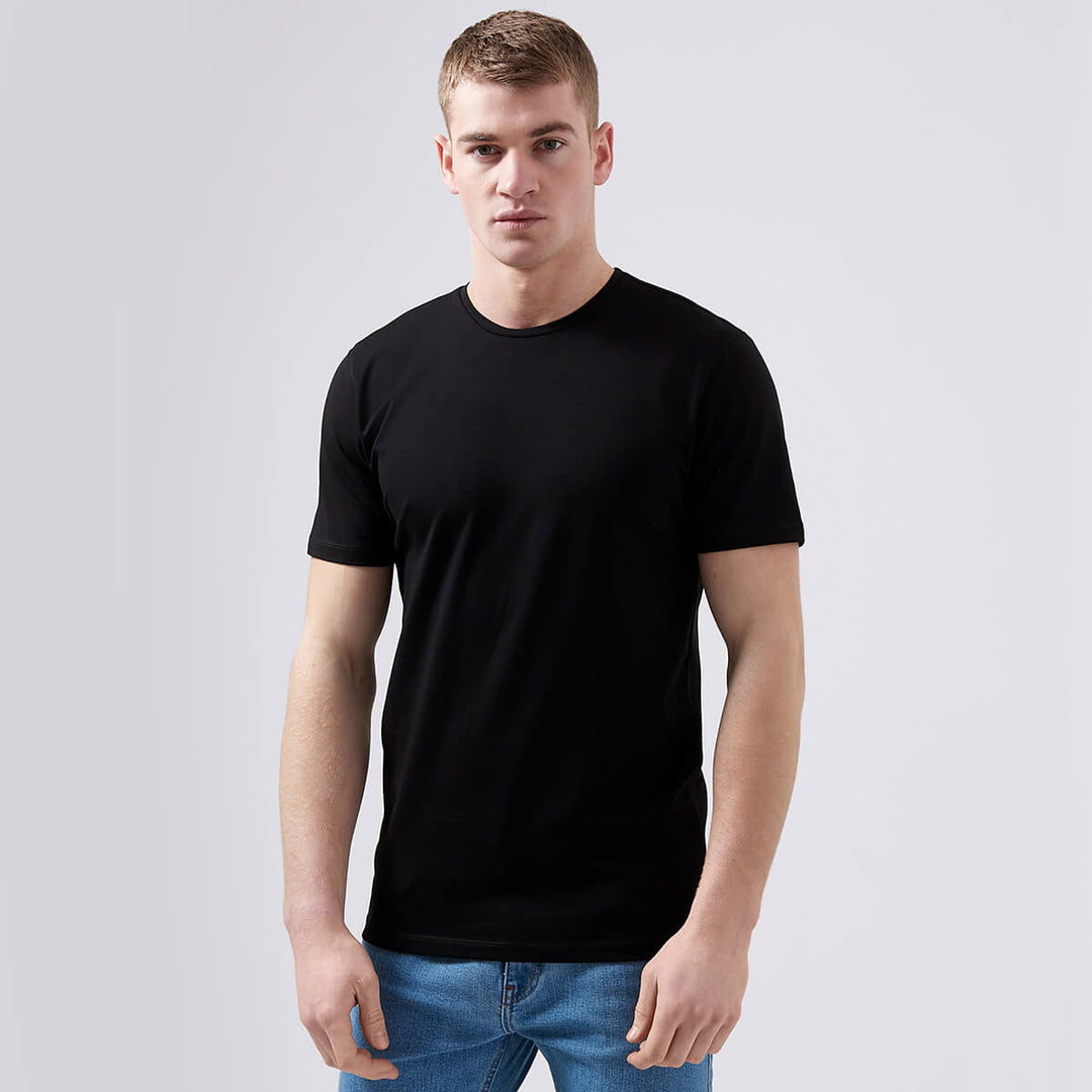 Remus Uomo 133-53121-00 Black Short Sleeve T-Shirt - Baks Menswear