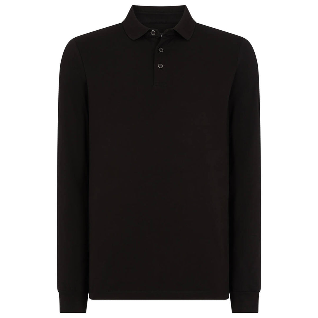 Remus Uomo 3-53123-00 Black Long Sleeve Polo Shirt Top - Baks Menswear Bournemouth