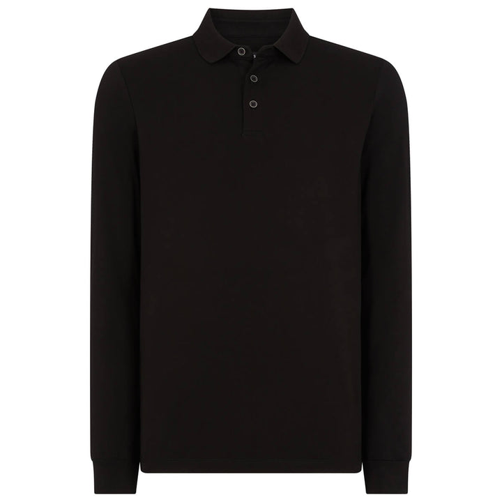 Remus Uomo 3-53123-00 Black Long Sleeve Polo Shirt Top - Baks Menswear Bournemouth