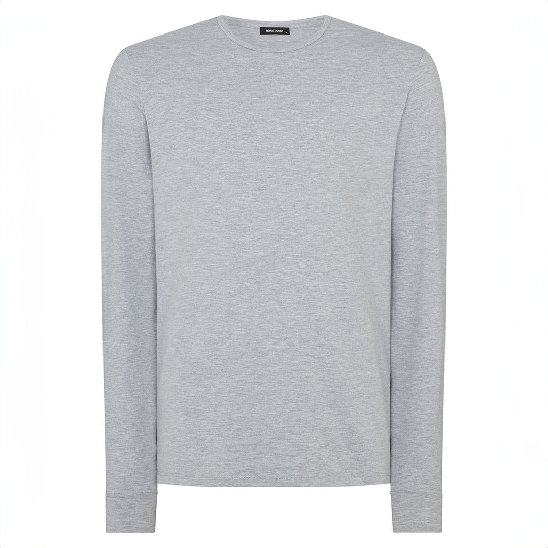 Remus Uomo 523-53120-02 Grey Long Sleeved T-Shirt - Baks Menswear Bournemouth