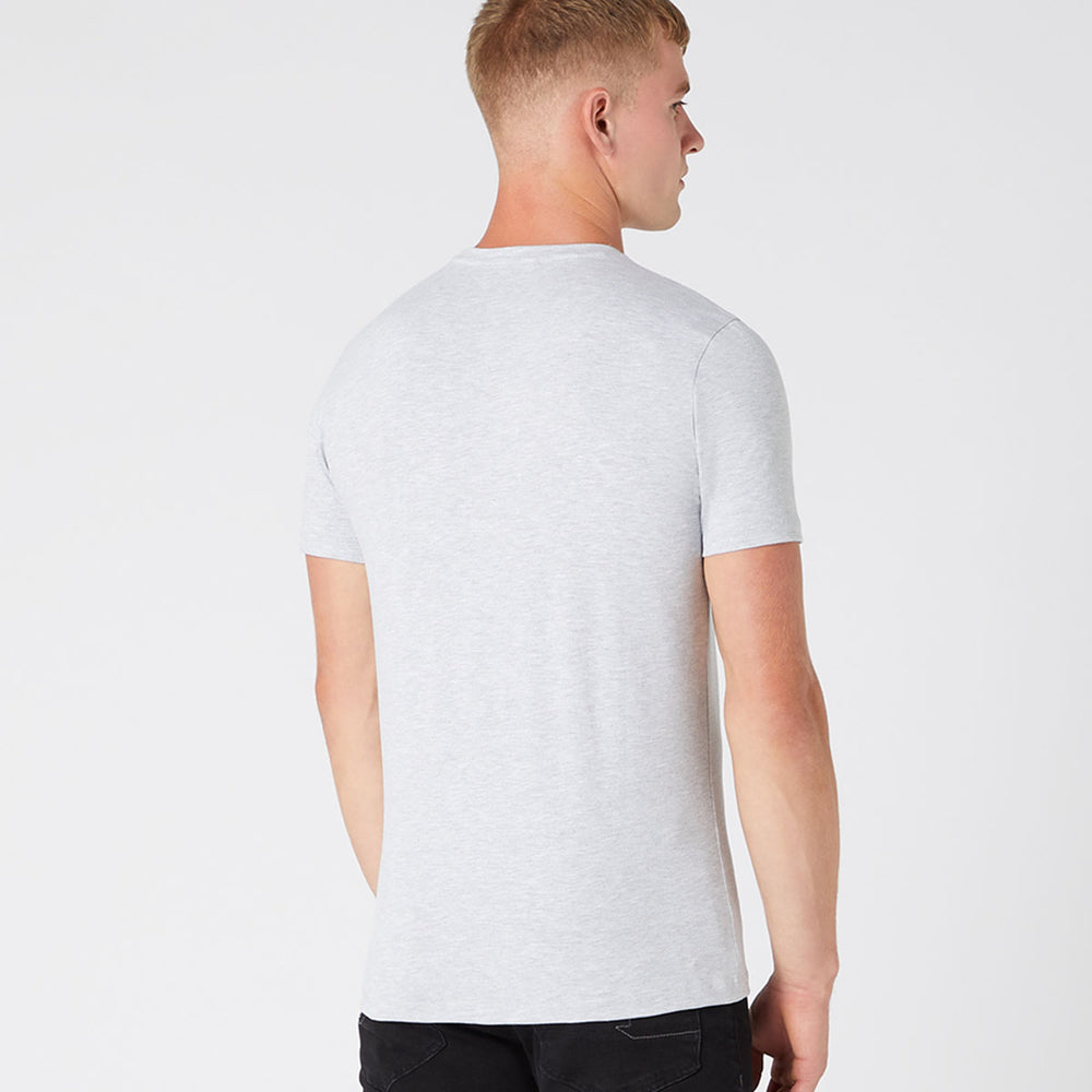 Remus Uomo 523-53121-02 Grey Tapered Fit Cotton-Stretch Mens T-Shirt (8) - Baks Menswear Bournemouth