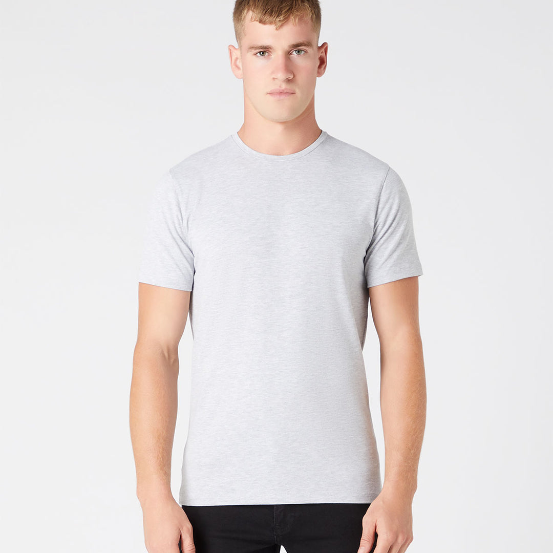 Remus Uomo 523-53121-02 Grey Tapered Fit Cotton-Stretch Mens T-Shirt (8) - Baks Menswear Bournemouth
