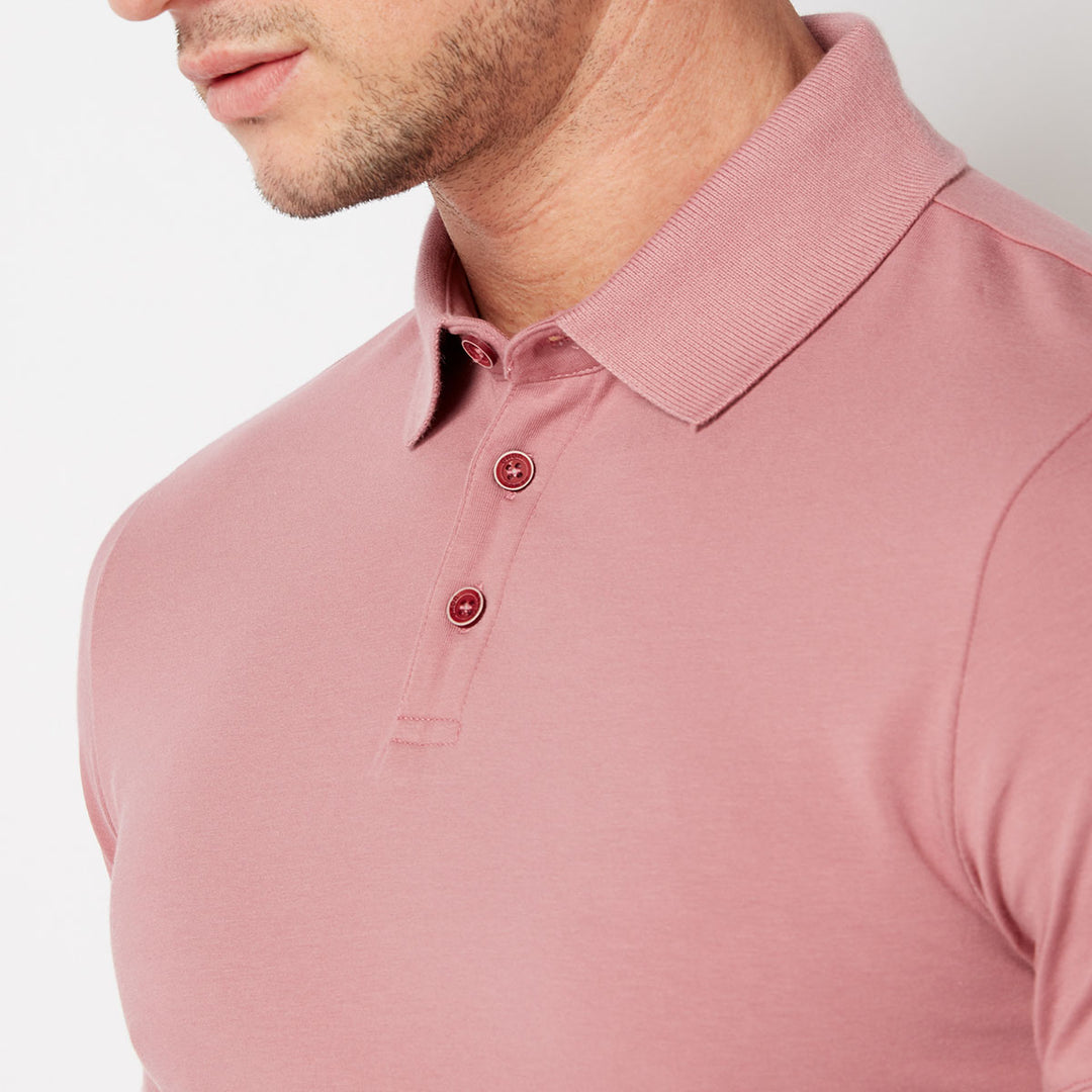 Remus Uomo 53122-62 Dusky Pink Polo Shirt - Baks Menswear Bournemouth