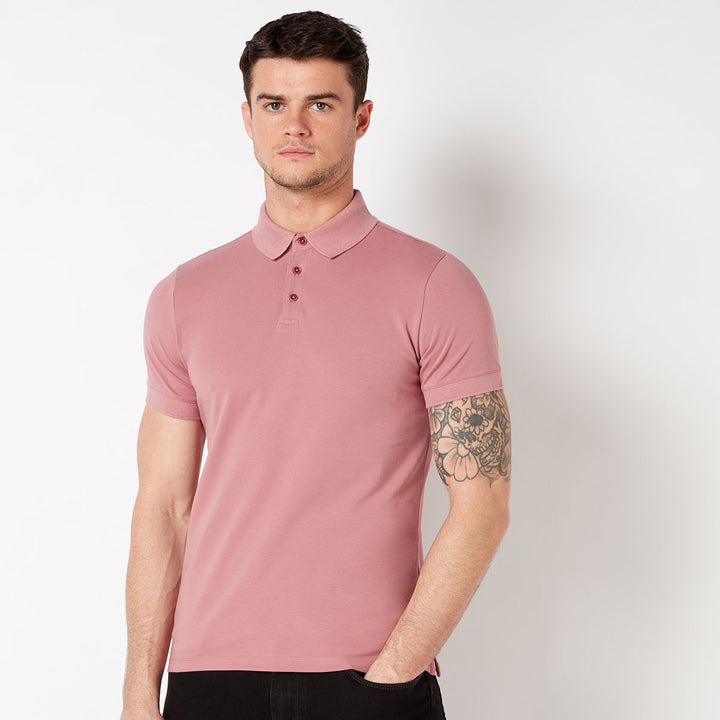 Remus Uomo 53122-62 Dusky Pink Polo Shirt - Baks Menswear Bournemouth