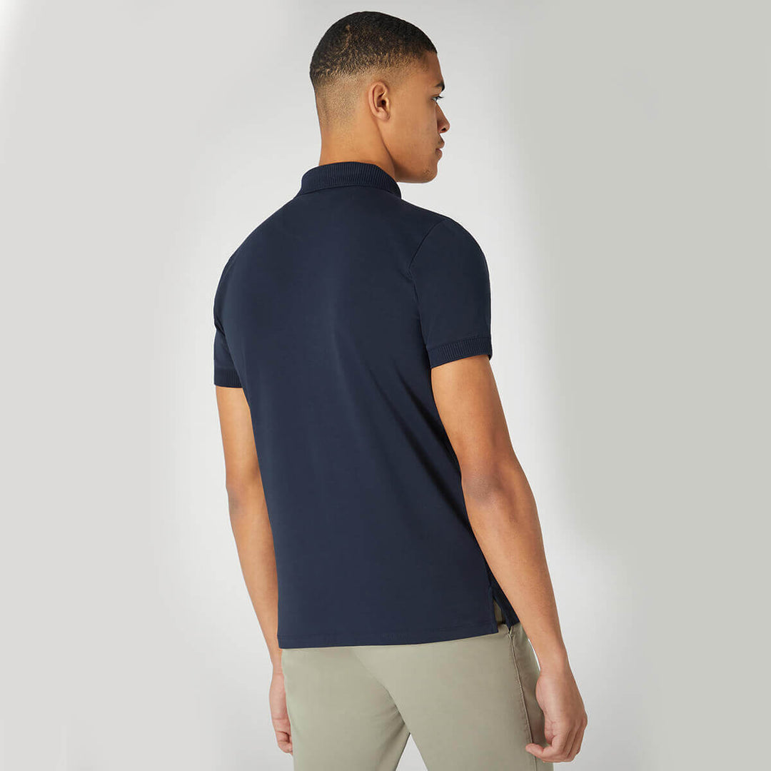 58724 Remus Uomo 133-58724 78 Navy Tapered Fit Cotton-Stretch Jersey Polo Sh ...