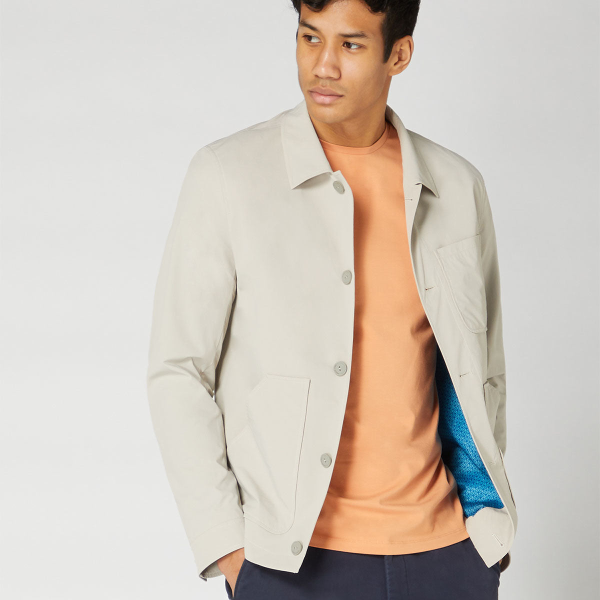 Remus Uomo Theo 80365 92 Stone Shirt Jacket Baks Menswear