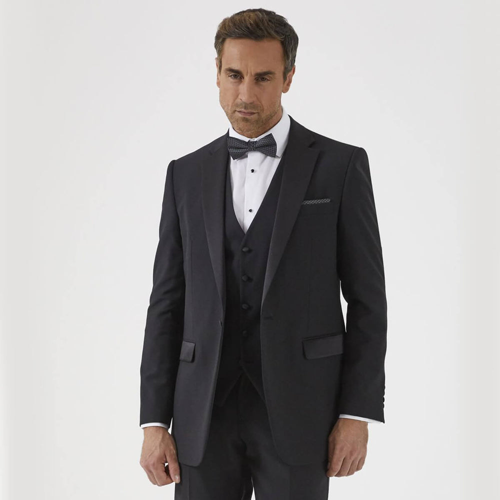 Skopes Latimer Black Three-Piece Dinner Suit Tuxedo - Baks Menswear Bournemouth