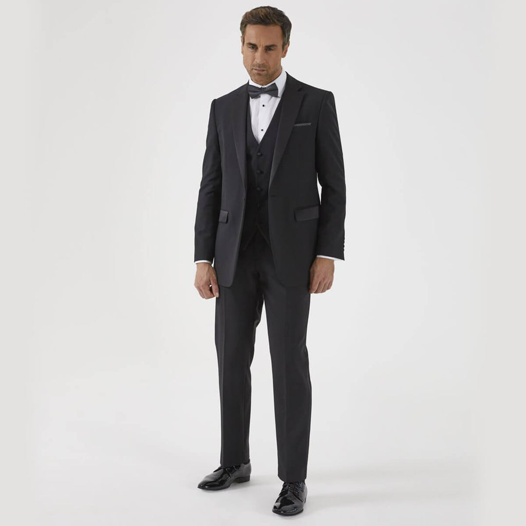 Skopes Latimer Black Three-Piece Dinner Suit Tuxedo - Baks Menswear Bournemouth