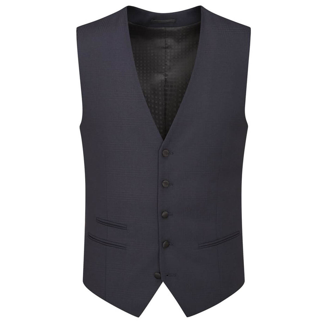 Skopes Newman MM1291 Navy Check Dinner Suit Tuxedo Waistcoat - Baks Menswear Bournemouth