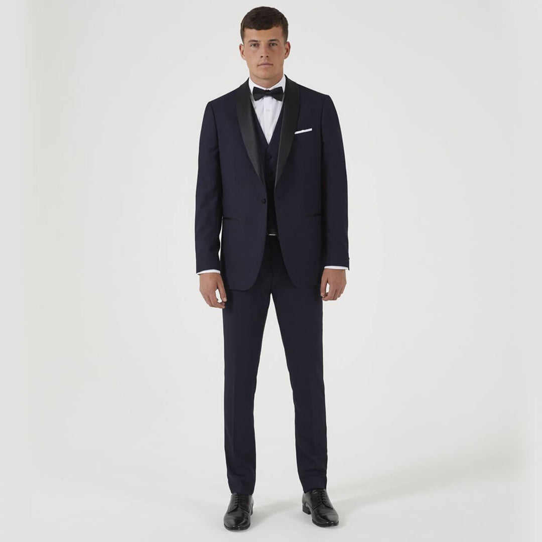 Skopes Newman MM1791 Navy Check Dinner Suit Tuxedo Jacket - Baks Menswear Bournemouth