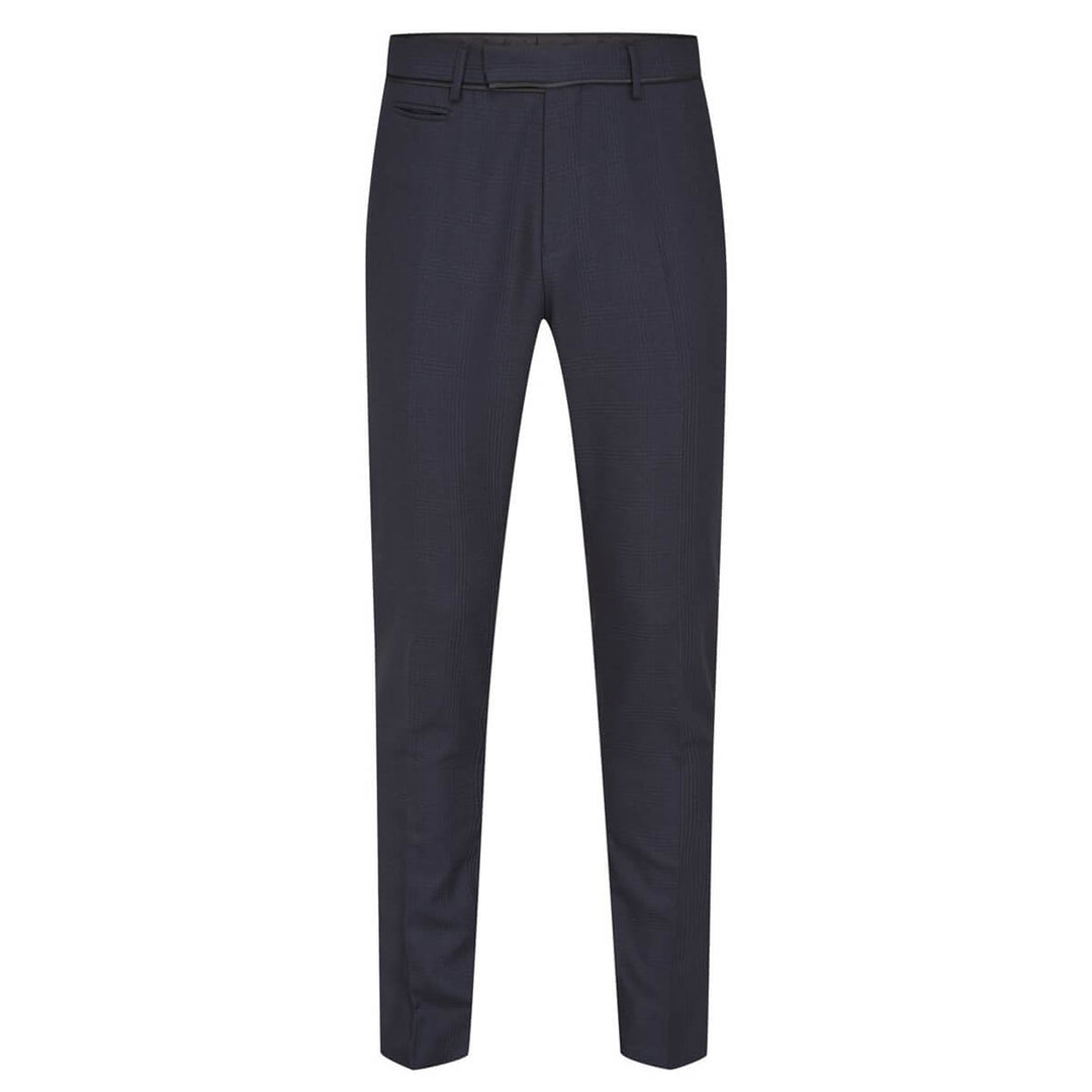 Skopes Newman MM7791 Navy Check Dinner Suit Tuxedo Trousers - Baks Menswear Bournemouth