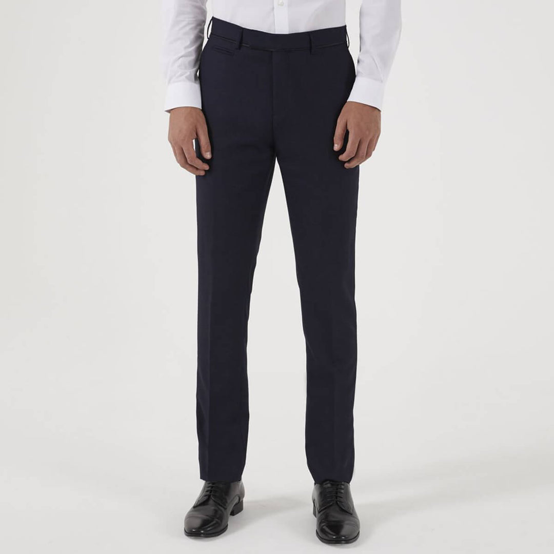 Skopes Newman MM7791 Navy Check Dinner Suit Tuxedo Trousers - Baks Menswear Bournemouth