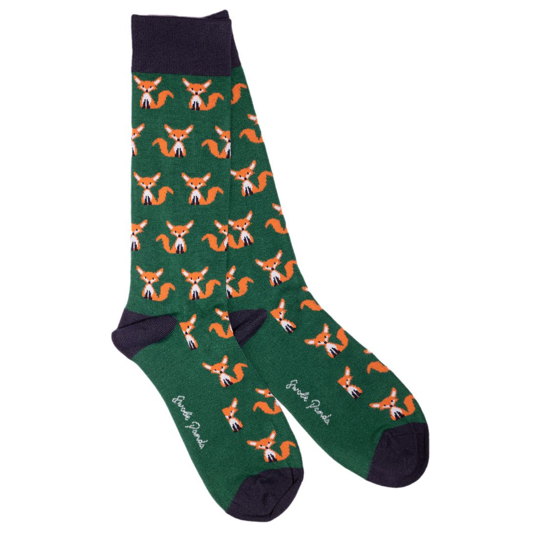 Swole Panda SP-326L Green Mr Fox Bamboo Socks - Baks Menswear