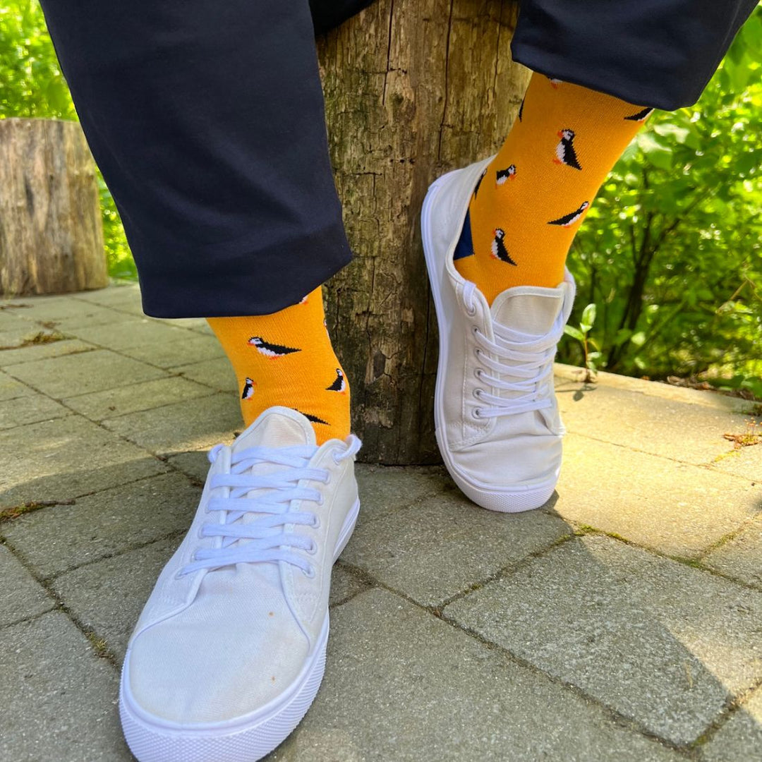 Swole Panda SP410 Yellow Puffin Bamboo Socks