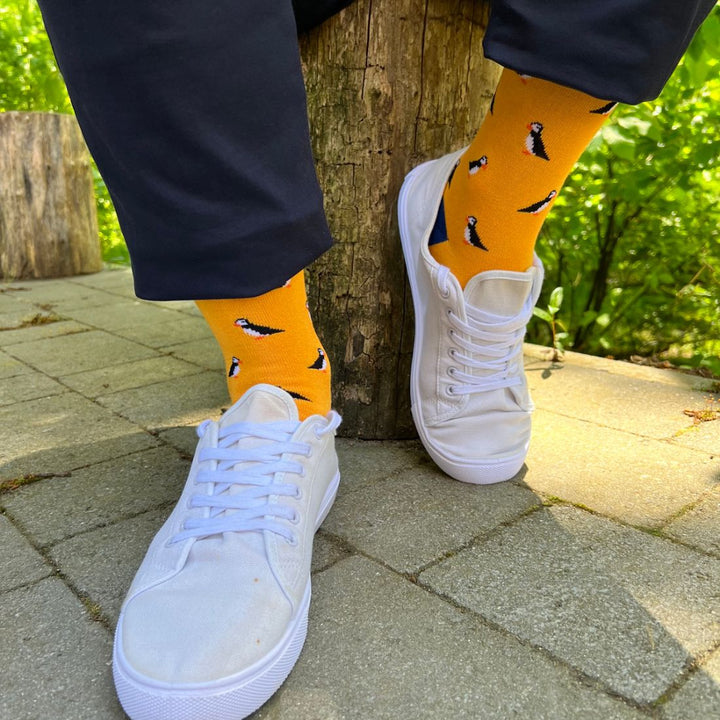 Swole Panda SP410 Yellow Puffin Bamboo Socks