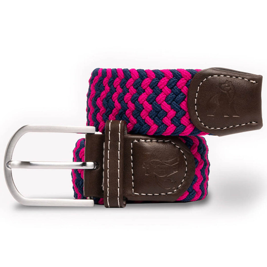 Swole Panda SP-RWB-15 Pink Blue Zig Zag Woven Belt - Baks Menswear Bournemouth