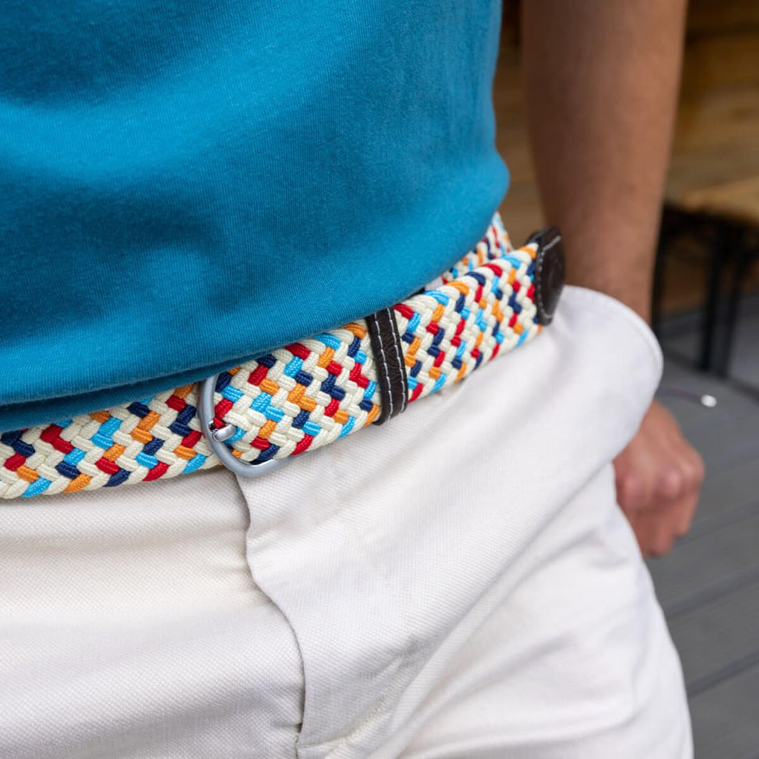 Swole Panda SP-RWB-29 Multicolour Zig Zag Woven Belt - Baks Menswear Bournemouth