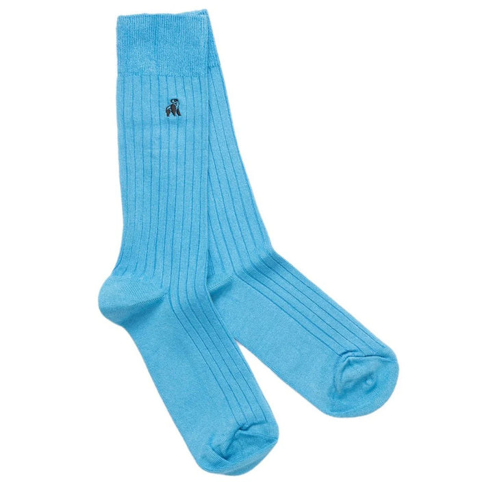 Swole Panda SP082 Sky Blue Bamboo Socks - Baks Menswear Bournemouth