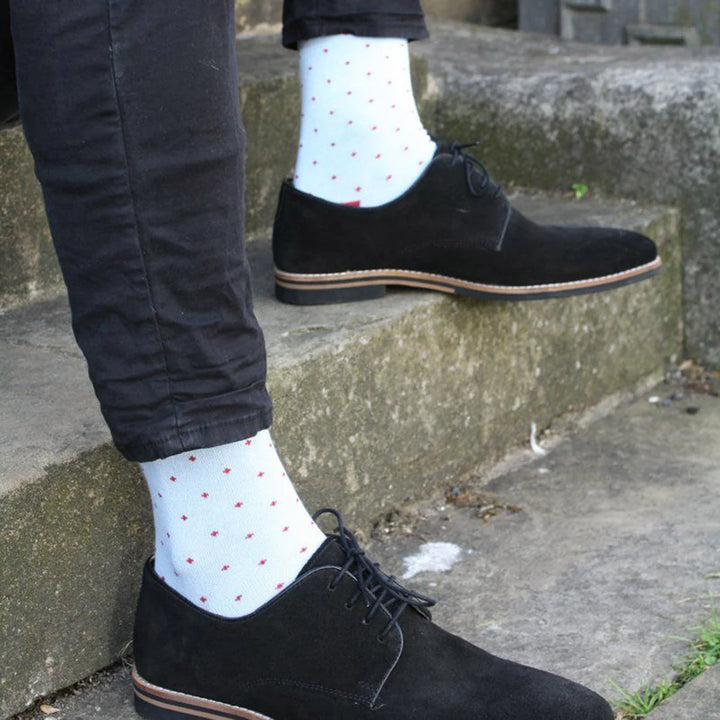 Swole Panda SP334-L Spotted Pale Blue Bamboo Socks - Baks Menswear Bournemouth